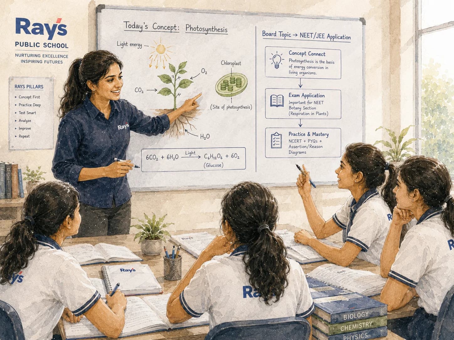 Students in classroom at Rays Education campus